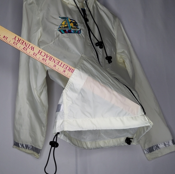 Y2K Vtg Mudd Nylon Jacket Small Hooded Reflective Kangaroo Pocket Mesh Zip 00s - Picture 4 of 11